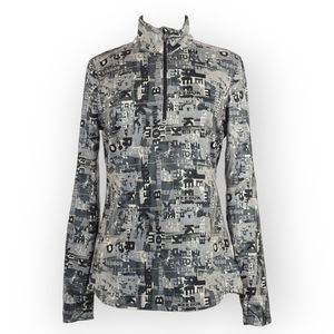 Reebok Womens Medium Quarter Zip Camo Track Jacket
